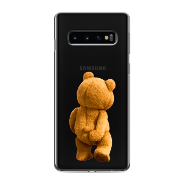 Силиконовый противоударный чехол на Samsung Galaxy S10 с принтом Медведь Силиконовый противоударный чехол на Samsung Galaxy S10 с принтом Медведь