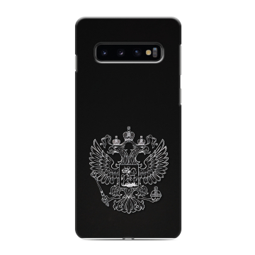 Силиконовый противоударный чехол на Samsung Galaxy S10 с принтом Герб России