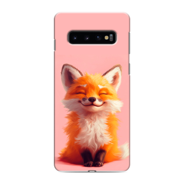 Силиконовый противоударный чехол на Samsung Galaxy S10 с принтом милая лиса Силиконовый противоударный чехол на Samsung Galaxy S10 с принтом милая лиса