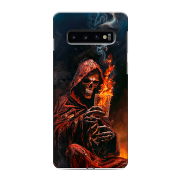 Силиконовый противоударный чехол на Samsung Galaxy S10 с принтом Скелет и карты Силиконовый противоударный чехол на Samsung Galaxy S10 с принтом Скелет и карты