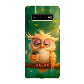 Силиконовый противоударный чехол на Samsung Galaxy S10 с принтом сова Силиконовый противоударный чехол на Samsung Galaxy S10 с принтом сова