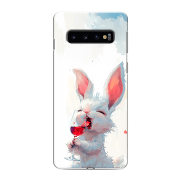 Силиконовый противоударный чехол на Samsung Galaxy S10 с принтом кролик зайчик Силиконовый противоударный чехол на Samsung Galaxy S10 с принтом кролик зайчик