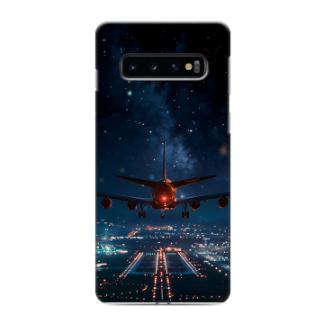 Силиконовый противоударный чехол на Samsung Galaxy S10 с принтом самолет Силиконовый противоударный чехол на Samsung Galaxy S10 с принтом самолет