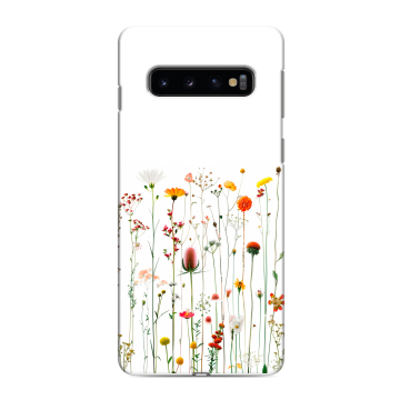 Силиконовый противоударный чехол на Samsung Galaxy S10 с принтом цветы Силиконовый противоударный чехол на Samsung Galaxy S10 с принтом цветы
