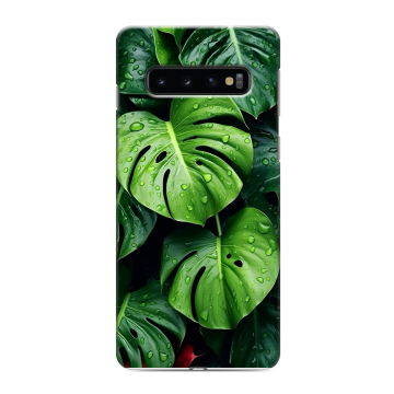 Силиконовый противоударный чехол на Samsung Galaxy S10 с принтом Листья Силиконовый противоударный чехол на Samsung Galaxy S10 с принтом Листья