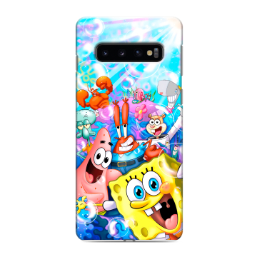 Силиконовый противоударный чехол на Samsung Galaxy S10 с принтом спанчбоб спанч боб Силиконовый противоударный чехол на Samsung Galaxy S10 с принтом спанчбоб спанч боб