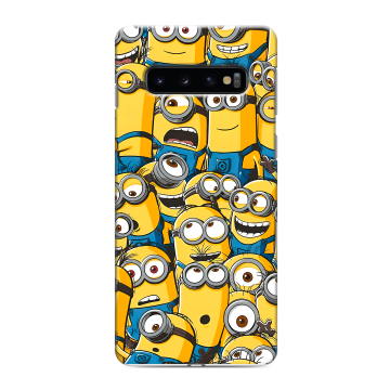 Силиконовый противоударный чехол на Samsung Galaxy S10 с принтом Миньоны Силиконовый противоударный чехол на Samsung Galaxy S10 с принтом Миньоны