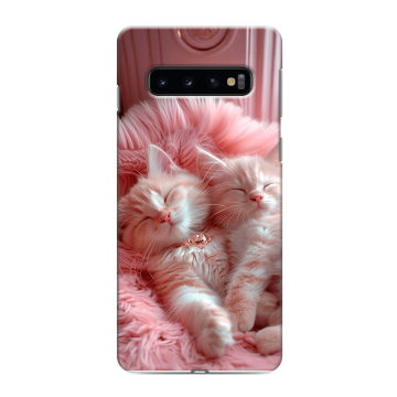 Силиконовый противоударный чехол на Samsung Galaxy S10 с принтом котята котики Силиконовый противоударный чехол на Samsung Galaxy S10 с принтом котята котики