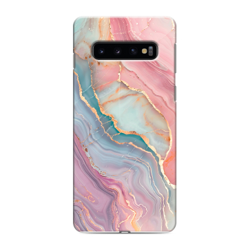 Силиконовый противоударный чехол на Samsung Galaxy S10 с принтом розовый мрамор Силиконовый противоударный чехол на Samsung Galaxy S10 с принтом розовый мрамор