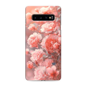 Силиконовый противоударный чехол на Samsung Galaxy S10 с принтом Розы цветы Силиконовый противоударный чехол на Samsung Galaxy S10 с принтом Розы цветы