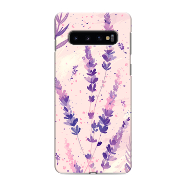 Силиконовый противоударный чехол на Samsung Galaxy S10 с принтом цветы лаванда Силиконовый противоударный чехол на Samsung Galaxy S10 с принтом цветы лаванда