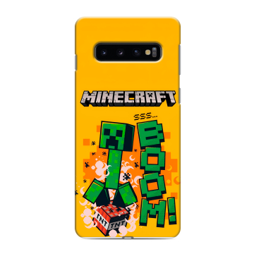 Силиконовый противоударный чехол на Samsung Galaxy S10 с принтом Майнкрафт Minecraft Силиконовый противоударный чехол на Samsung Galaxy S10 с принтом Майнкрафт Minecraft