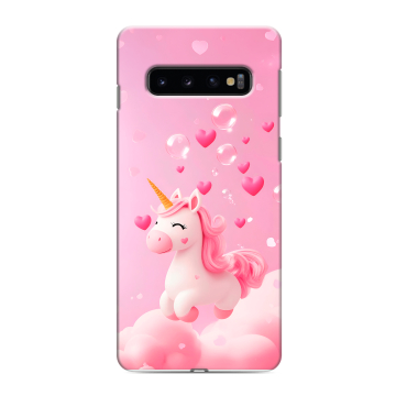 Силиконовый противоударный чехол на Samsung Galaxy S10 с принтом Единорог Силиконовый противоударный чехол на Samsung Galaxy S10 с принтом Единорог
