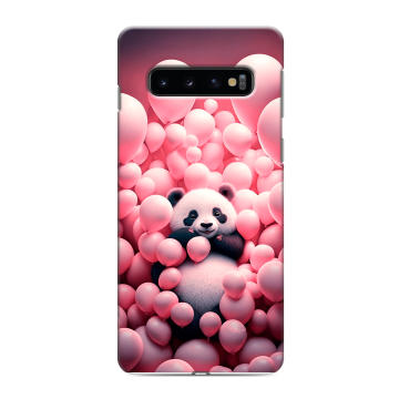 Силиконовый противоударный чехол на Samsung Galaxy S10 с принтом Панда Силиконовый противоударный чехол на Samsung Galaxy S10 с принтом Панда