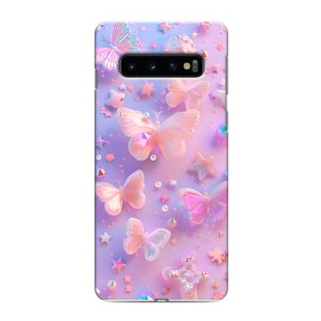 Силиконовый противоударный чехол на Samsung Galaxy S10 с принтом Бабочки