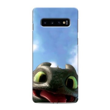 Силиконовый противоударный чехол на Samsung Galaxy S10 с принтом Как приручить дракона Силиконовый противоударный чехол на Samsung Galaxy S10 с принтом Как приручить дракона