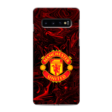 Силиконовый противоударный чехол на Samsung Galaxy S10 с принтом Manchester United Силиконовый противоударный чехол на Samsung Galaxy S10 с принтом Manchester United