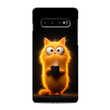 Силиконовый противоударный чехол на Samsung Galaxy S10 с принтом Смешной кот Силиконовый противоударный чехол на Samsung Galaxy S10 с принтом Смешной кот