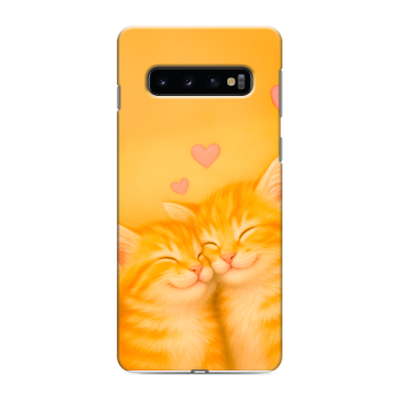 Силиконовый противоударный чехол на Samsung Galaxy S10 с принтом Милые котята Силиконовый противоударный чехол на Samsung Galaxy S10 с принтом Милые котята