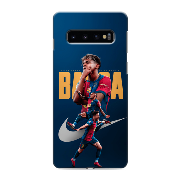 Силиконовый противоударный чехол на Samsung Galaxy S10 с принтом Барселона Barca Yamal Силиконовый противоударный чехол на Samsung Galaxy S10 с принтом Барселона Barca Yamal