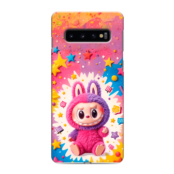 Силиконовый противоударный чехол на Samsung Galaxy S10 с принтом Labubu Лабубу Силиконовый противоударный чехол на Samsung Galaxy S10 с принтом Labubu Лабубу