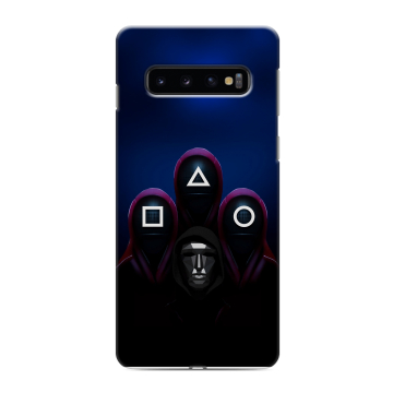 Силиконовый противоударный чехол на Samsung Galaxy S10 с принтом Игра Кальмара Силиконовый противоударный чехол на Samsung Galaxy S10 с принтом Игра Кальмара