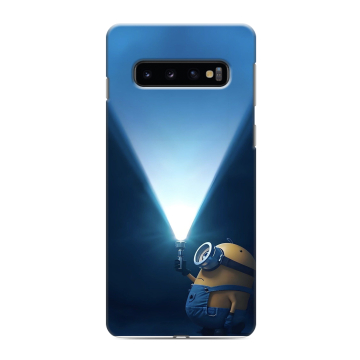 Силиконовый противоударный чехол на Samsung Galaxy S10 с принтом Миньоны Силиконовый противоударный чехол на Samsung Galaxy S10 с принтом Миньоны