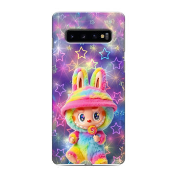 Силиконовый противоударный чехол на Samsung Galaxy S10 с принтом Labubu Лабубу Силиконовый противоударный чехол на Samsung Galaxy S10 с принтом Labubu Лабубу