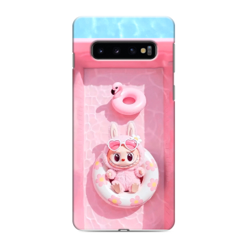Силиконовый противоударный чехол на Samsung Galaxy S10 с принтом Labubu Лабубу Силиконовый противоударный чехол на Samsung Galaxy S10 с принтом Labubu Лабубу