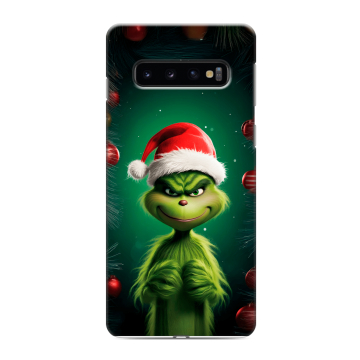 Силиконовый противоударный чехол на Samsung Galaxy S10 с принтом Гринч Новый год Рождество Силиконовый противоударный чехол на Samsung Galaxy S10 с принтом Гринч Новый год Рождество