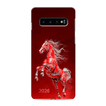 Силиконовый противоударный чехол на Samsung Galaxy S10 с принтом Новый год Силиконовый противоударный чехол на Samsung Galaxy S10 с принтом Новый год