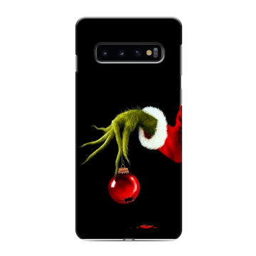Силиконовый противоударный чехол на Samsung Galaxy S10 с принтом Новый год Гринч Силиконовый противоударный чехол на Samsung Galaxy S10 с принтом Новый год Гринч