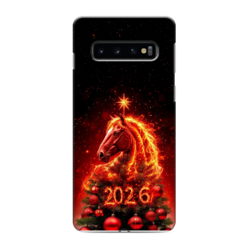 Силиконовый противоударный чехол на Samsung Galaxy S10 с принтом Новый год Силиконовый противоударный чехол на Samsung Galaxy S10 с принтом Новый год