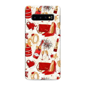 Силиконовый противоударный чехол на Samsung Galaxy S10 с принтом Новый год Силиконовый противоударный чехол на Samsung Galaxy S10 с принтом Новый год