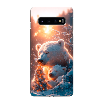 Силиконовый противоударный чехол на Samsung Galaxy S10 с принтом Новый год Силиконовый противоударный чехол на Samsung Galaxy S10 с принтом Новый год