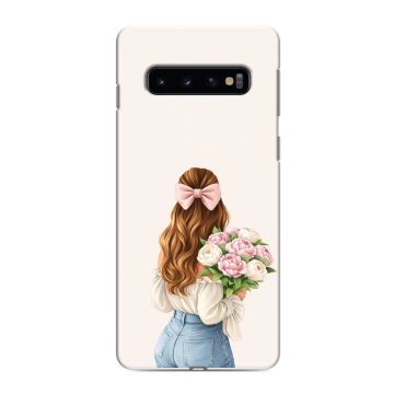 Силиконовый противоударный чехол на Samsung Galaxy S10 с принтом женский Силиконовый противоударный чехол на Samsung Galaxy S10 с принтом женский