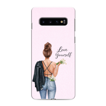 Силиконовый противоударный чехол на Samsung Galaxy S10 с принтом женский Силиконовый противоударный чехол на Samsung Galaxy S10 с принтом женский