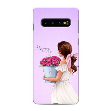 Силиконовый противоударный чехол на Samsung Galaxy S10 с принтом женский Силиконовый противоударный чехол на Samsung Galaxy S10 с принтом женский