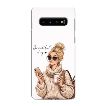 Силиконовый противоударный чехол на Samsung Galaxy S10 с принтом женский Силиконовый противоударный чехол на Samsung Galaxy S10 с принтом женский