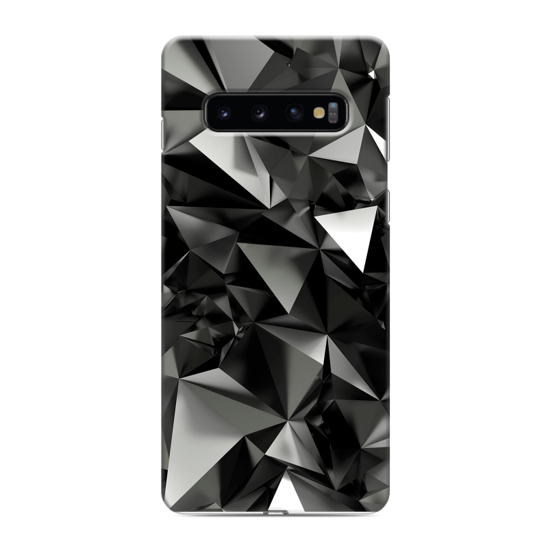 Силиконовый противоударный чехол на Samsung Galaxy S10 с принтом Черные кристаллы Силиконовый противоударный чехол на Samsung Galaxy S10 с принтом Черные кристаллы