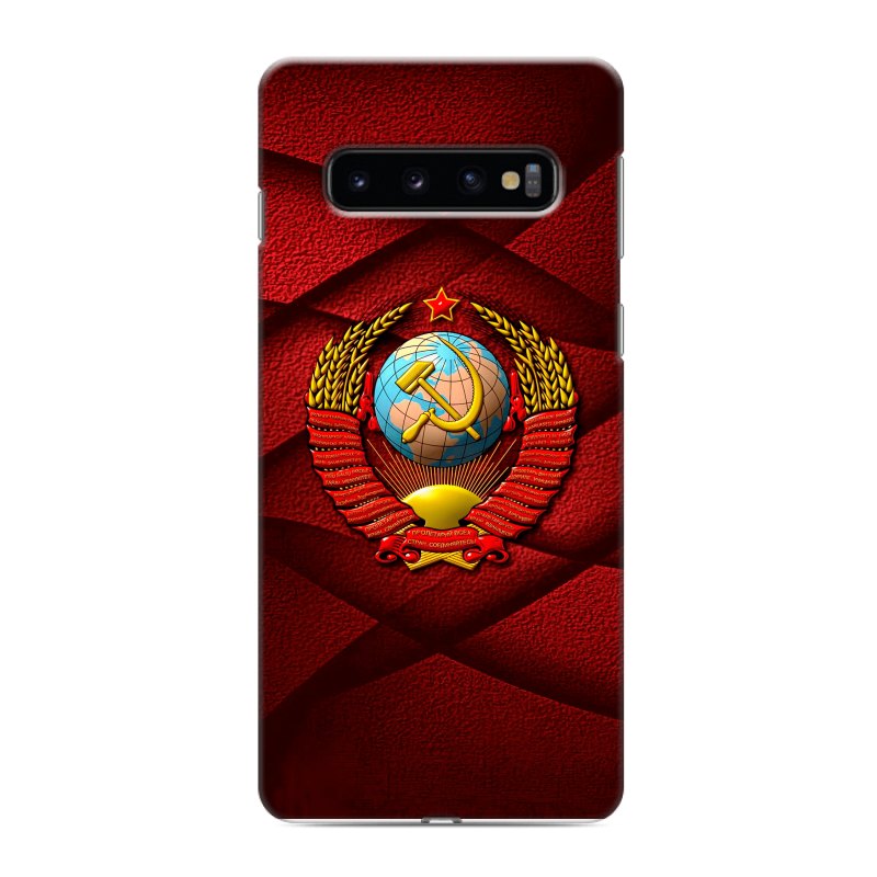 Силиконовый противоударный чехол на Samsung Galaxy S10 с принтом Герб СССР Силиконовый противоударный чехол на Samsung Galaxy S10 с принтом Герб СССР