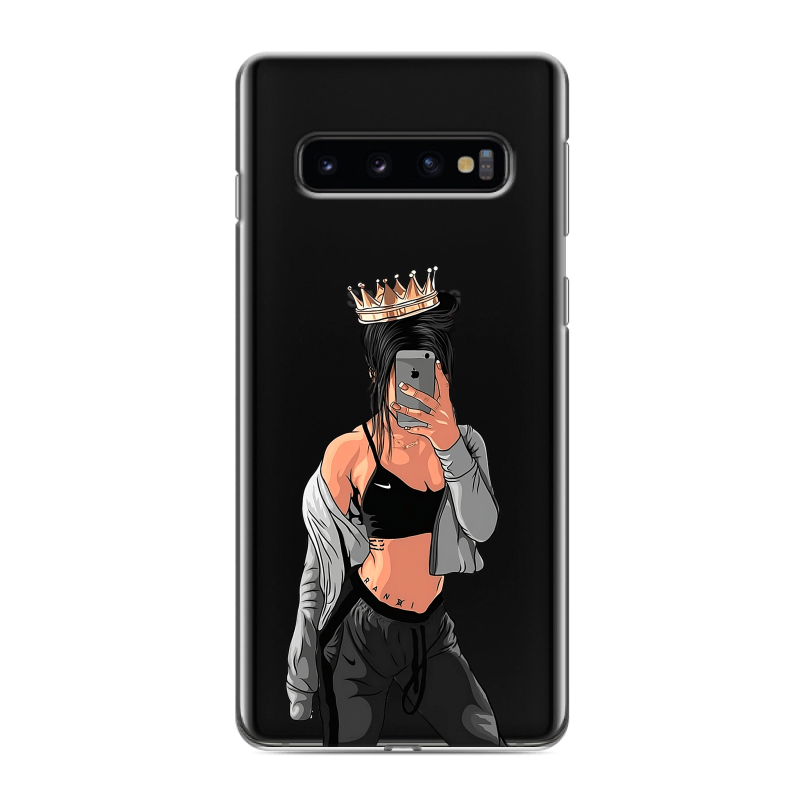 Силиконовый противоударный чехол на Samsung Galaxy S10 с принтом Женские принты Силиконовый противоударный чехол на Samsung Galaxy S10 с принтом Женские принты