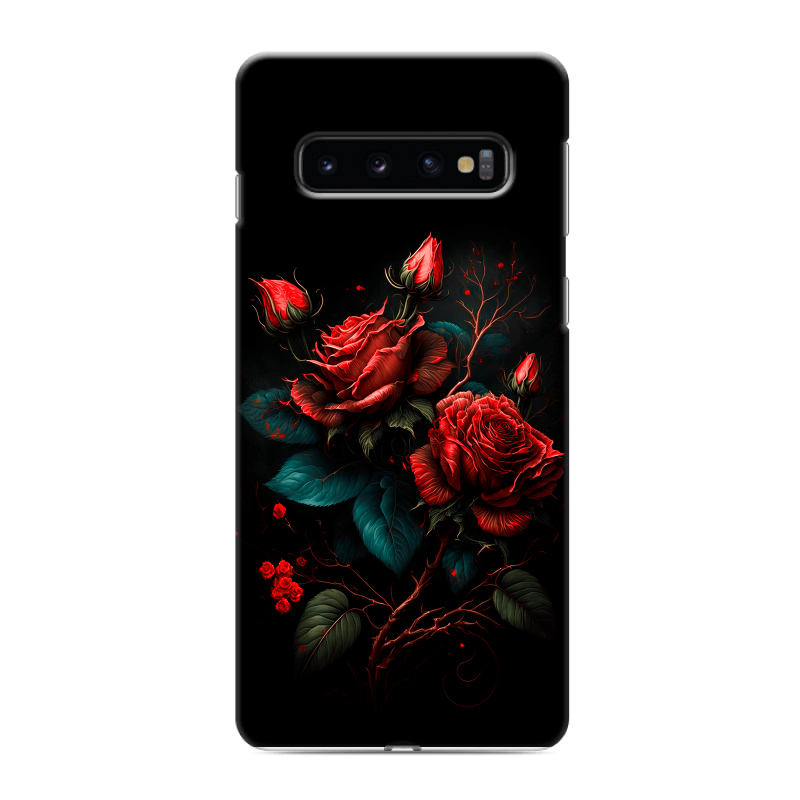 Силиконовый противоударный чехол на Samsung Galaxy S10 с принтом Розы красные Силиконовый противоударный чехол на Samsung Galaxy S10 с принтом Розы красные