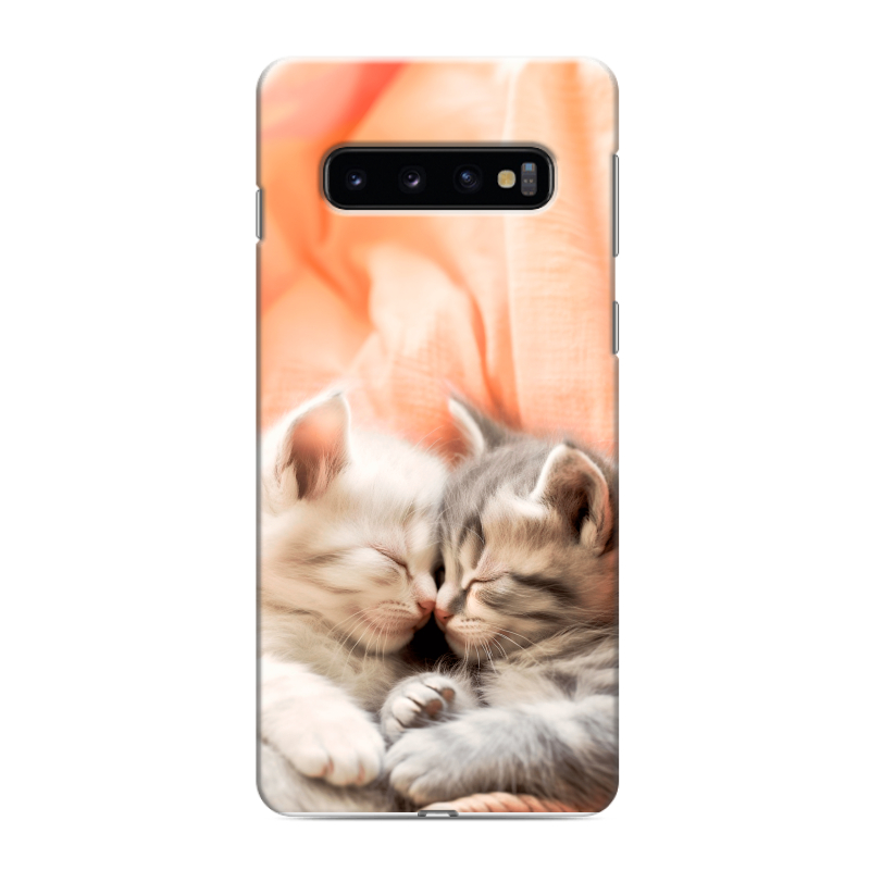 Силиконовый противоударный чехол на Samsung Galaxy S10 с принтом Котята Силиконовый противоударный чехол на Samsung Galaxy S10 с принтом Котята
