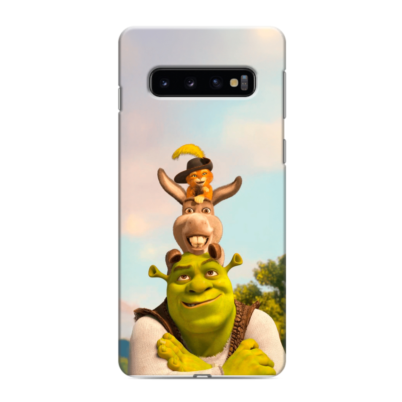 Силиконовый противоударный чехол на Samsung Galaxy S10 с принтом Шрек Shrek Силиконовый противоударный чехол на Samsung Galaxy S10 с принтом Шрек Shrek