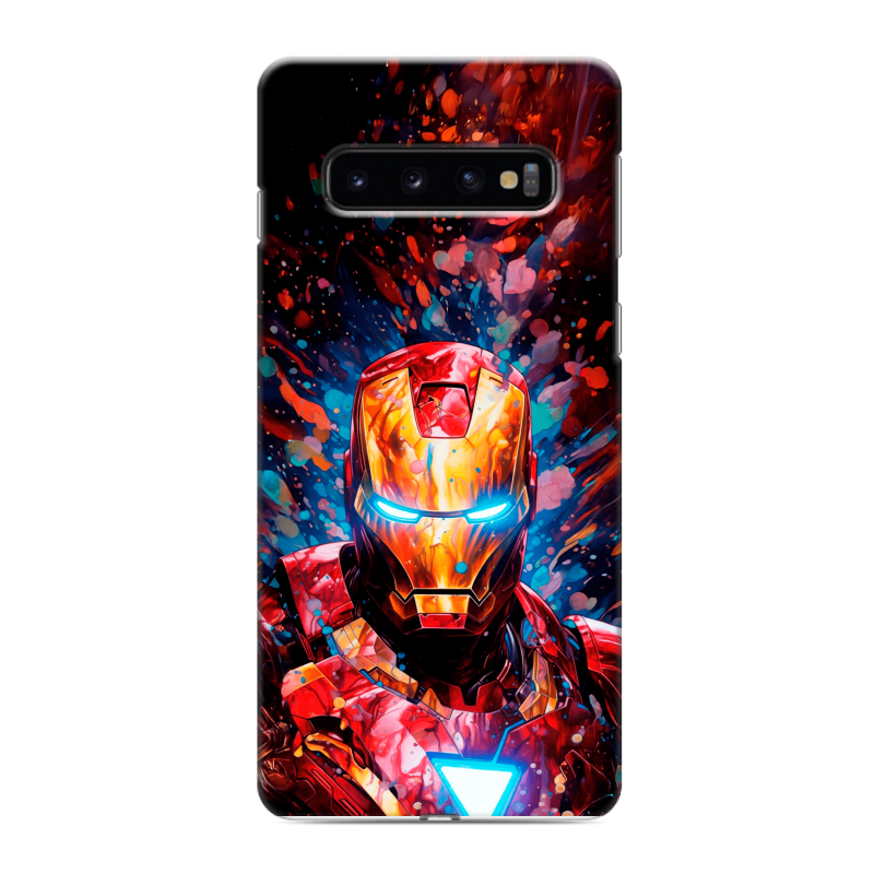 Силиконовый противоударный чехол на Samsung Galaxy S10 с принтом Железный человек Ironman Силиконовый противоударный чехол на Samsung Galaxy S10 с принтом Железный человек Ironman