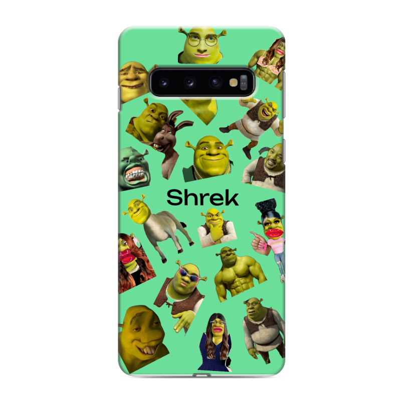 Силиконовый противоударный чехол на Samsung Galaxy S10 с принтом Шрек Shrek Силиконовый противоударный чехол на Samsung Galaxy S10 с принтом Шрек Shrek