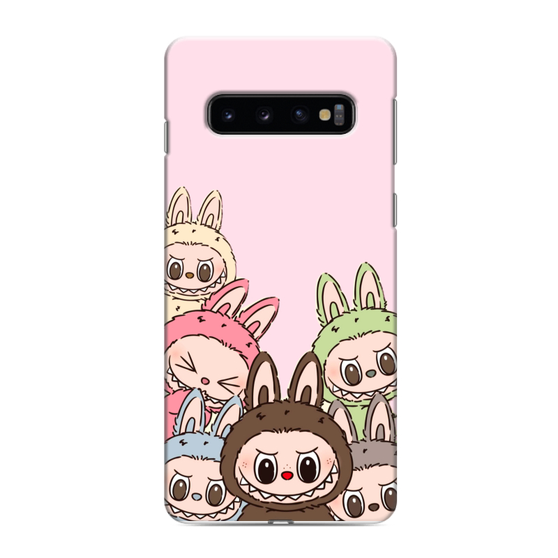 Силиконовый противоударный чехол на Samsung Galaxy S10 с принтом Лабубу Силиконовый противоударный чехол на Samsung Galaxy S10 с принтом Лабубу