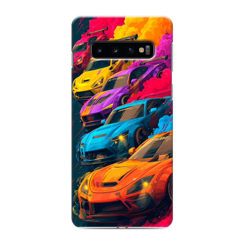 Силиконовый противоударный чехол на Samsung Galaxy S10 с принтом Тачки Силиконовый противоударный чехол на Samsung Galaxy S10 с принтом Тачки
