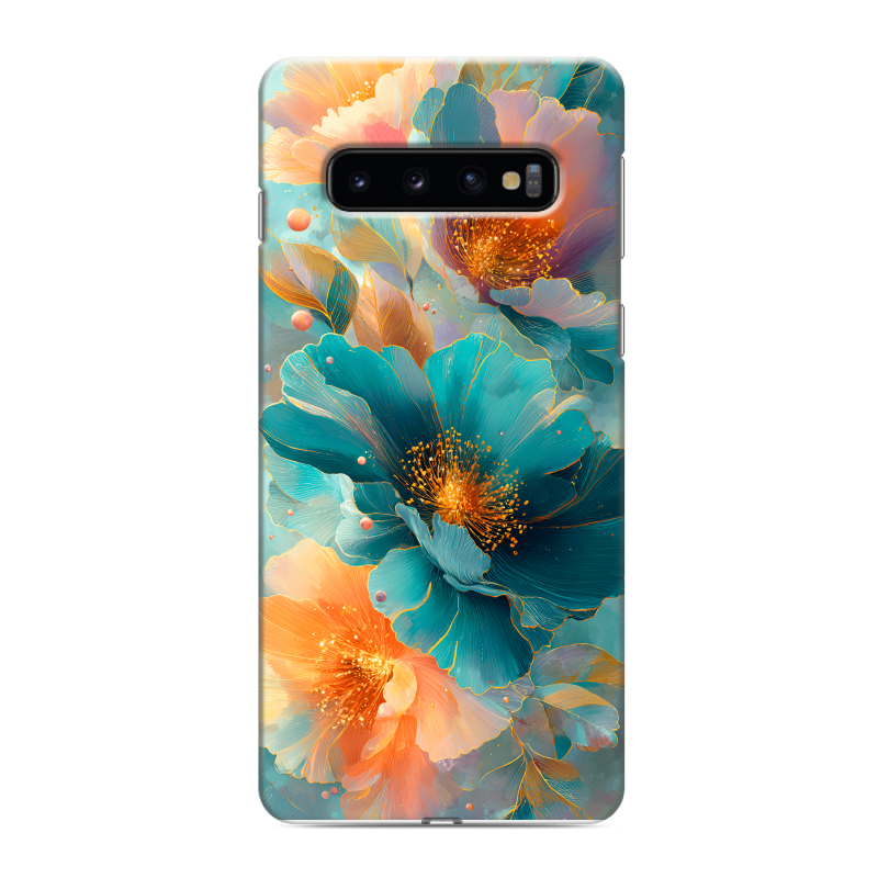 Силиконовый противоударный чехол на Samsung Galaxy S10 с принтом Цветы Силиконовый противоударный чехол на Samsung Galaxy S10 с принтом Цветы